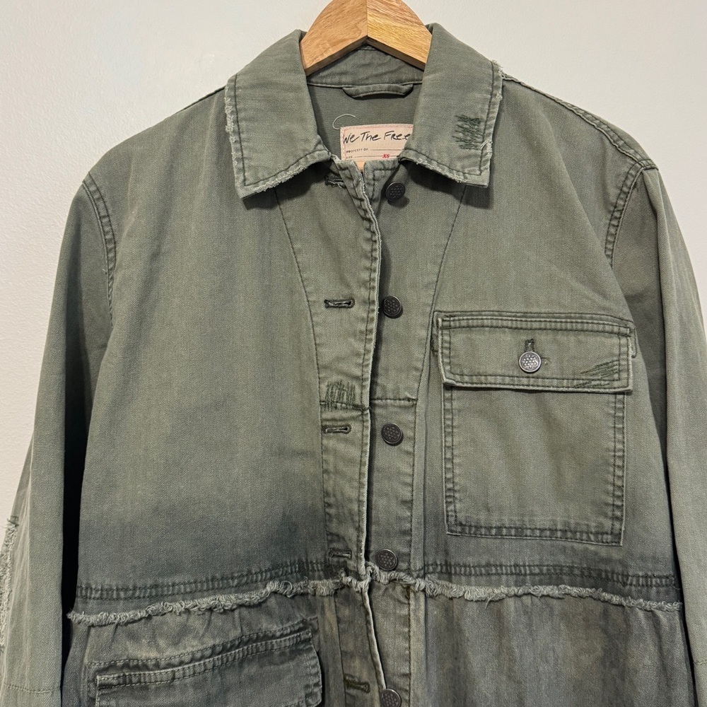 Free People We The Free Forever Free Tiered Jacket size xs army green - Picture 4 of 10